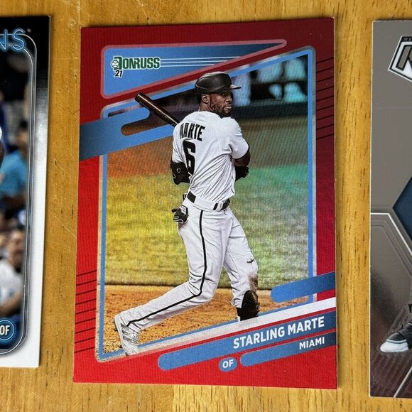 Miami Marlins 12 Card Lot NM Sandy Alcantara 2018 Topps Chrome RC Marte Refractr - Picture 9 of 13